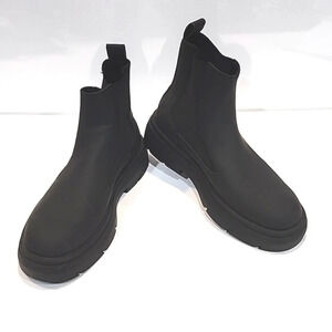 Zara Black Chelsea boots with moc toe detail size 42 , US 11 S81810